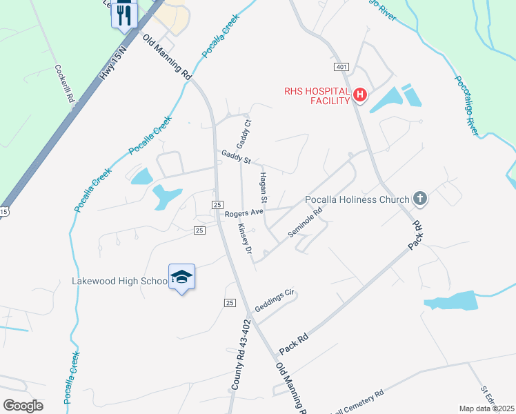 map of restaurants, bars, coffee shops, grocery stores, and more near 321 Rogers Avenue in Sumter