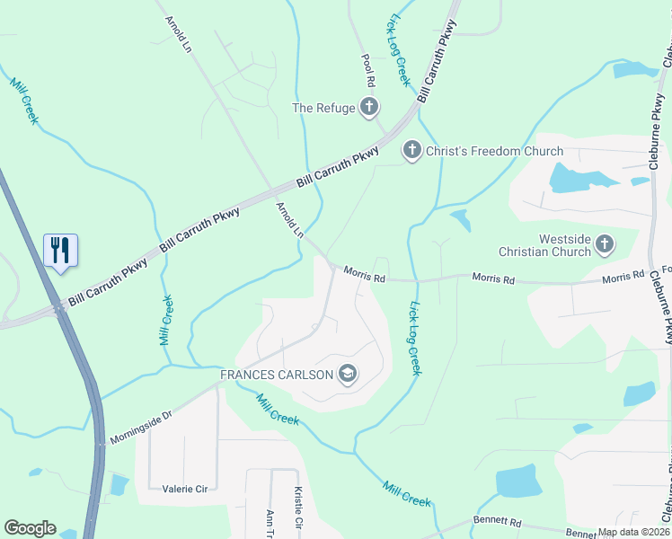 map of restaurants, bars, coffee shops, grocery stores, and more near 815 Morningside Drive in Hiram