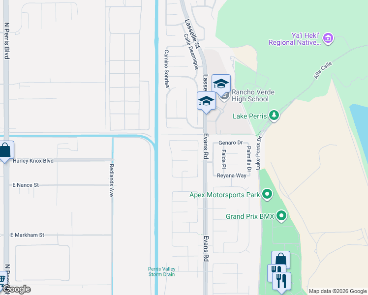 map of restaurants, bars, coffee shops, grocery stores, and more near 748 Torrey Ct in Perris
