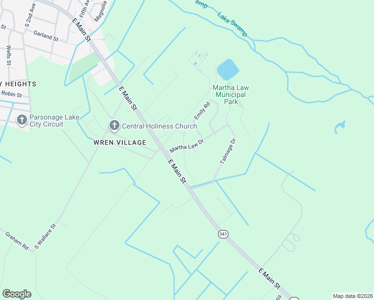 map of restaurants, bars, coffee shops, grocery stores, and more near 200 Martha Law Drive in Lake City