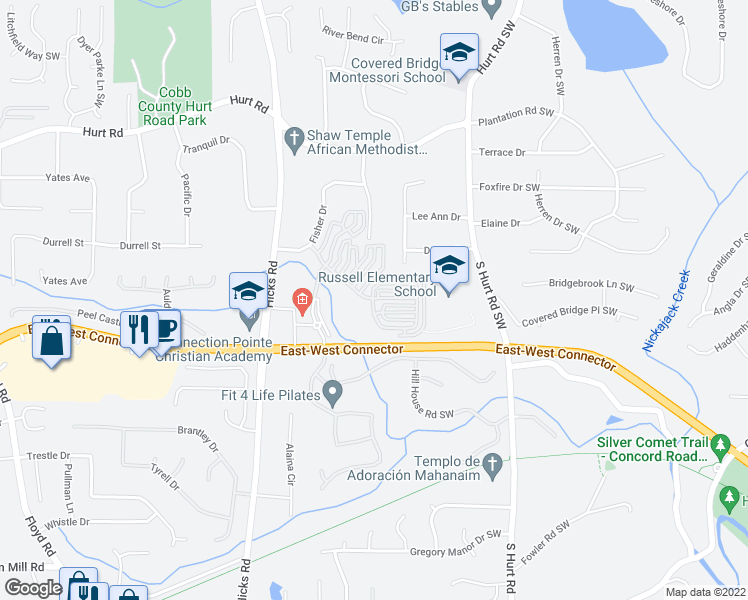 map of restaurants, bars, coffee shops, grocery stores, and more near 625 Aunt Lucy Lane in Smyrna