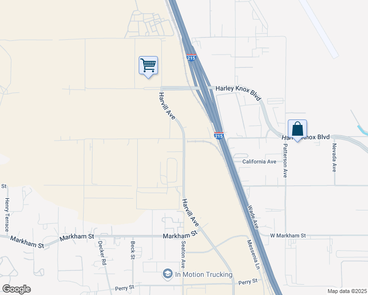 map of restaurants, bars, coffee shops, grocery stores, and more near 17789 Harvill Avenue in Perris