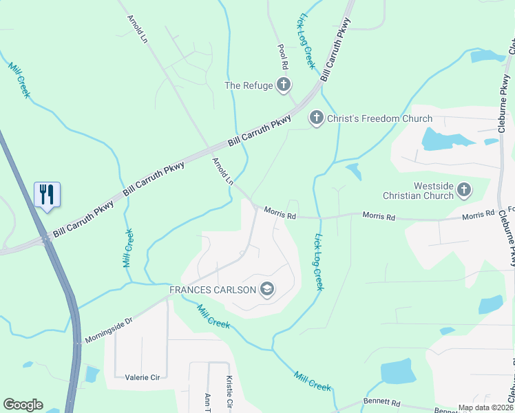map of restaurants, bars, coffee shops, grocery stores, and more near 815 Morningside Drive in Hiram