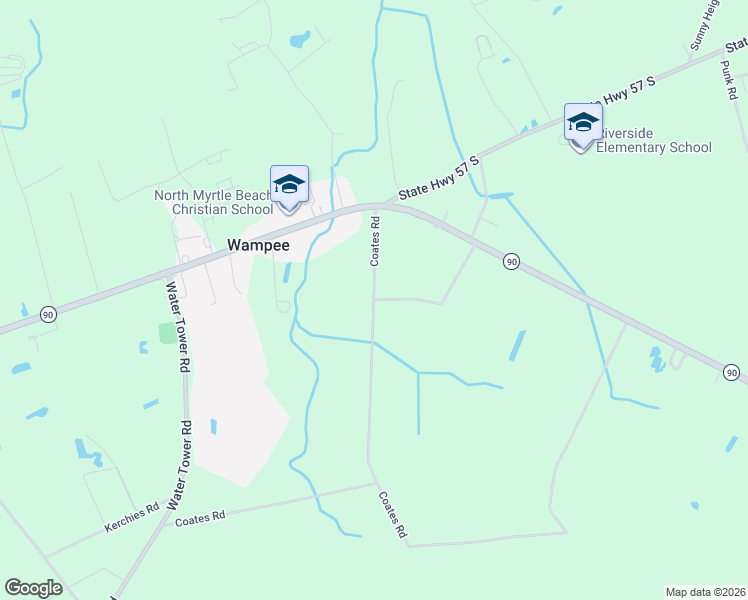 map of restaurants, bars, coffee shops, grocery stores, and more near Coates Road in Longs