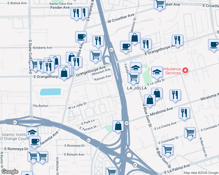 map of restaurants, bars, coffee shops, grocery stores, and more near 936 Cypress Avenue in Placentia