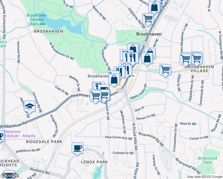 map of restaurants, bars, coffee shops, grocery stores, and more near in 