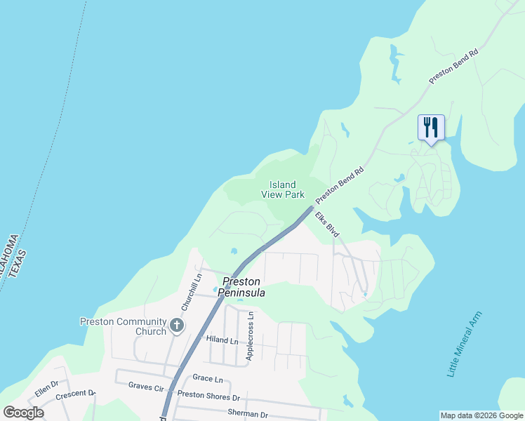map of restaurants, bars, coffee shops, grocery stores, and more near 401 Panorama Circle in Pottsboro