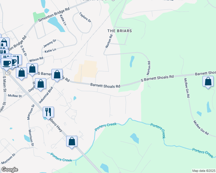 map of restaurants, bars, coffee shops, grocery stores, and more near 896 Barnett Shoals Road in Watkinsville