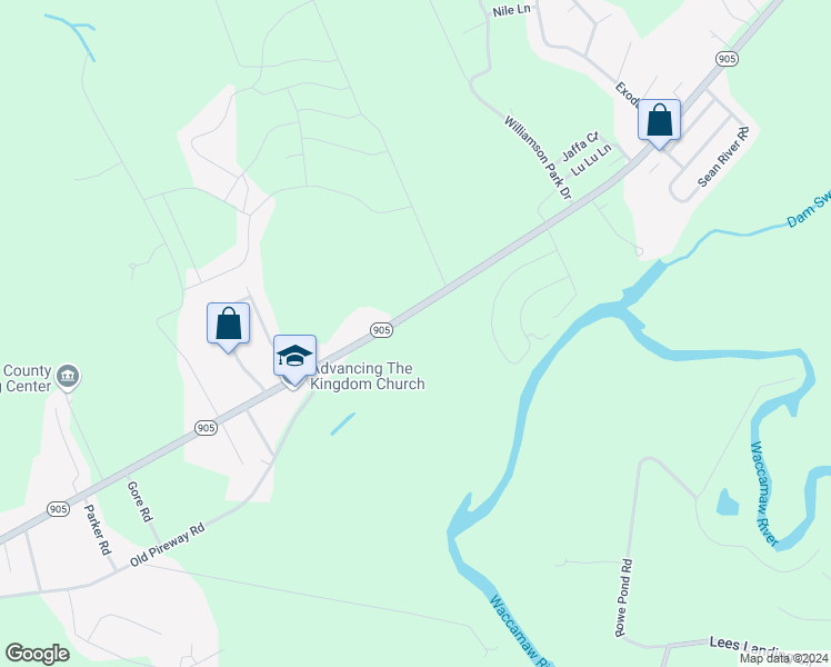 map of restaurants, bars, coffee shops, grocery stores, and more near 1852 South Carolina 905 in Conway
