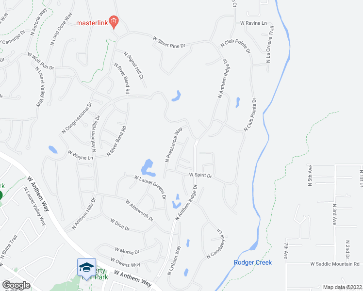 map of restaurants, bars, coffee shops, grocery stores, and more near 41124 North Lytham Way in New River