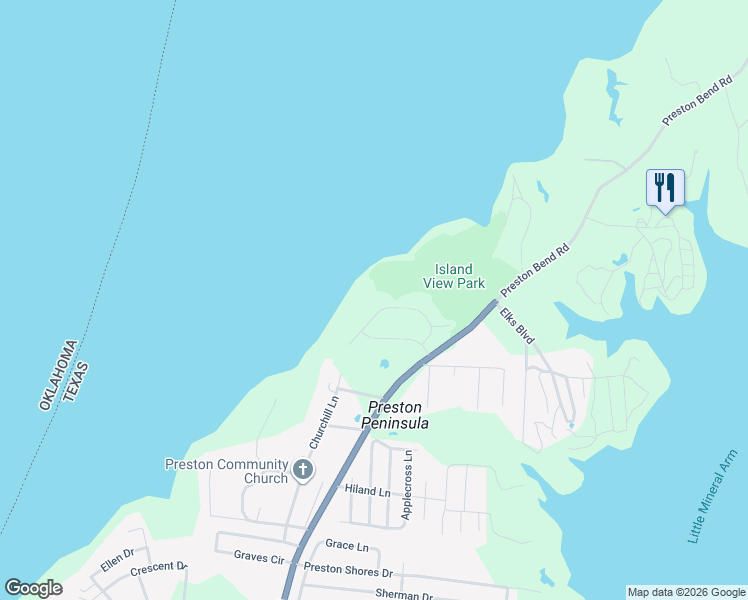 map of restaurants, bars, coffee shops, grocery stores, and more near 229 Panorama Circle in Pottsboro