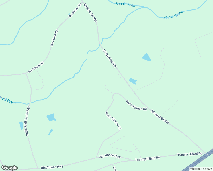 map of restaurants, bars, coffee shops, grocery stores, and more near 3210 Bunk Tillman Road in Monroe