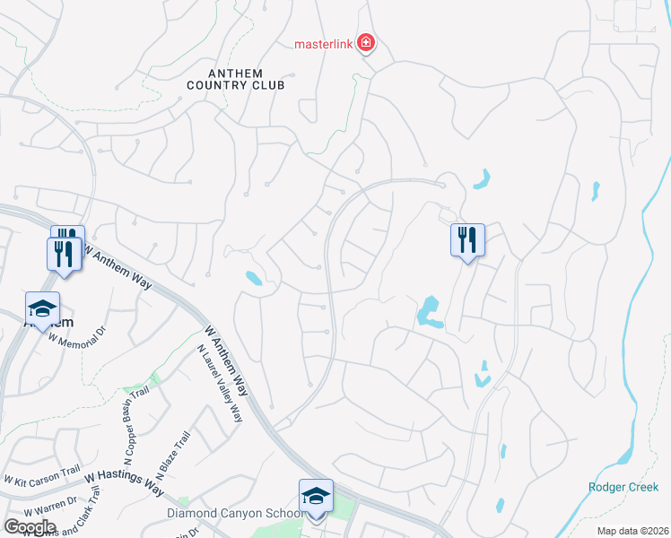 map of restaurants, bars, coffee shops, grocery stores, and more near 41102 North River Bend Road in New River