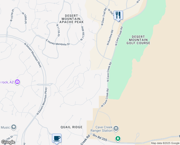 map of restaurants, bars, coffee shops, grocery stores, and more near 11589 East Salero Drive in Scottsdale