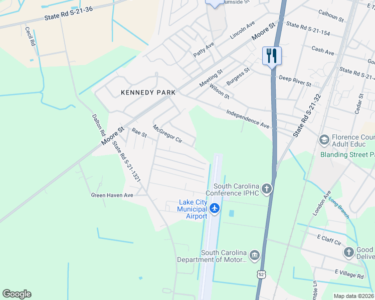 map of restaurants, bars, coffee shops, grocery stores, and more near 633 McGregor Circle in Lake City