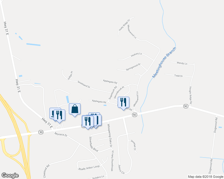 map of restaurants, bars, coffee shops, grocery stores, and more near 4528 Sugar Bush Road in Longs