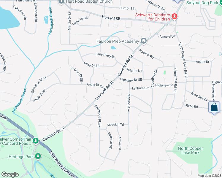 map of restaurants, bars, coffee shops, grocery stores, and more near 500 Tackett Farms Road in Smyrna