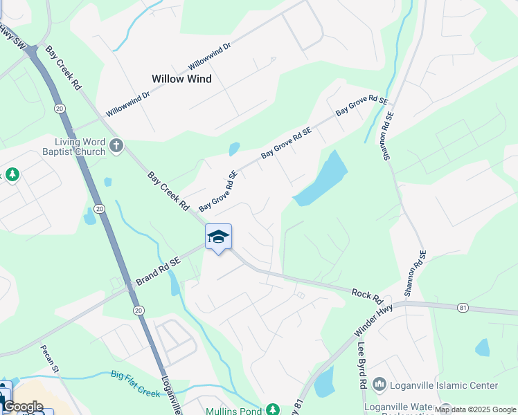 map of restaurants, bars, coffee shops, grocery stores, and more near 603 Amanda Leigh Court in Loganville