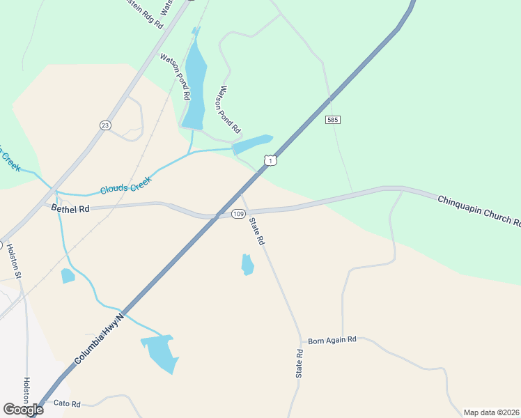 map of restaurants, bars, coffee shops, grocery stores, and more near 1027 State Highway 109 in Batesburg-Leesville