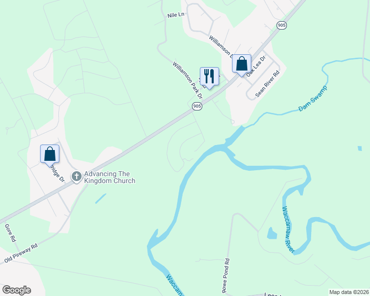 map of restaurants, bars, coffee shops, grocery stores, and more near 561 Honeyhill Loop in Conway