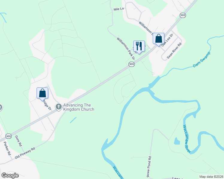 map of restaurants, bars, coffee shops, grocery stores, and more near 1898-1920 Royal Tern Court in Conway