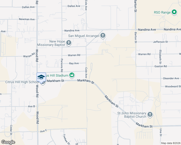 map of restaurants, bars, coffee shops, grocery stores, and more near 17921 Cole Avenue in Riverside