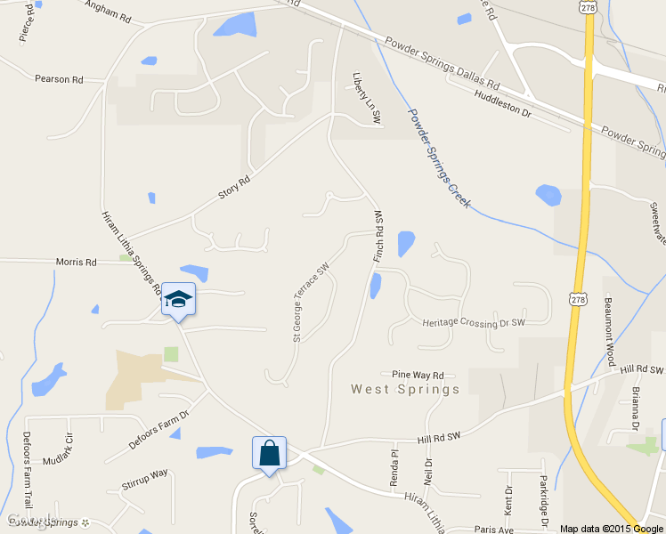 map of restaurants, bars, coffee shops, grocery stores, and more near 4001 Saint George Walk Southwest in Hiram