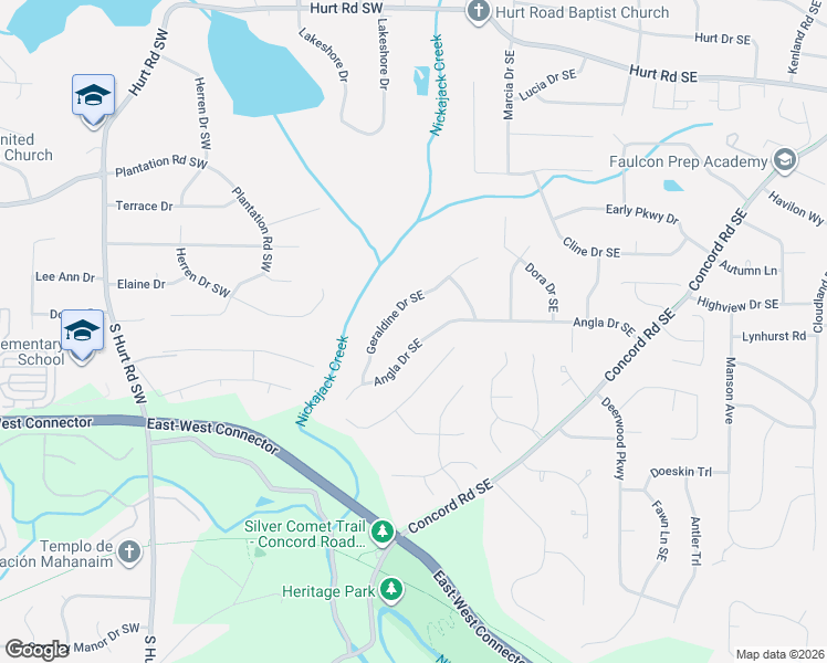 map of restaurants, bars, coffee shops, grocery stores, and more near 274 Angla Drive Southeast in Smyrna
