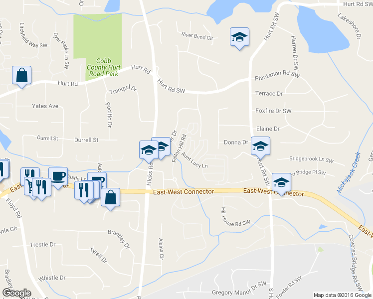 map of restaurants, bars, coffee shops, grocery stores, and more near 3916 High Dove Way Southwest in Smyrna