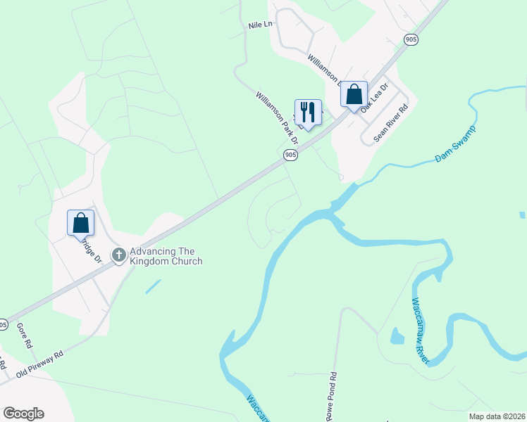 map of restaurants, bars, coffee shops, grocery stores, and more near 561 Honeyhill Loop in Conway
