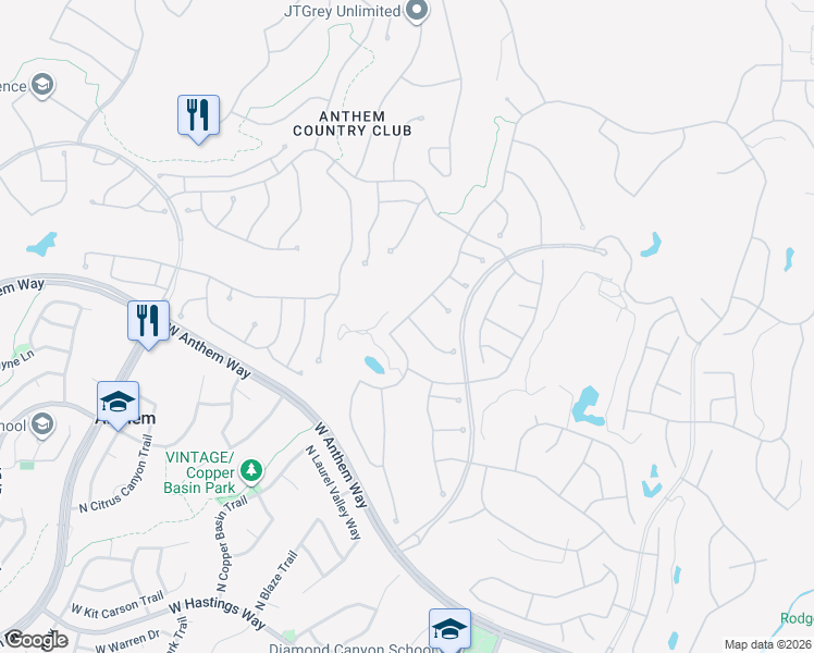 map of restaurants, bars, coffee shops, grocery stores, and more near 41225 North Congressional Drive in New River