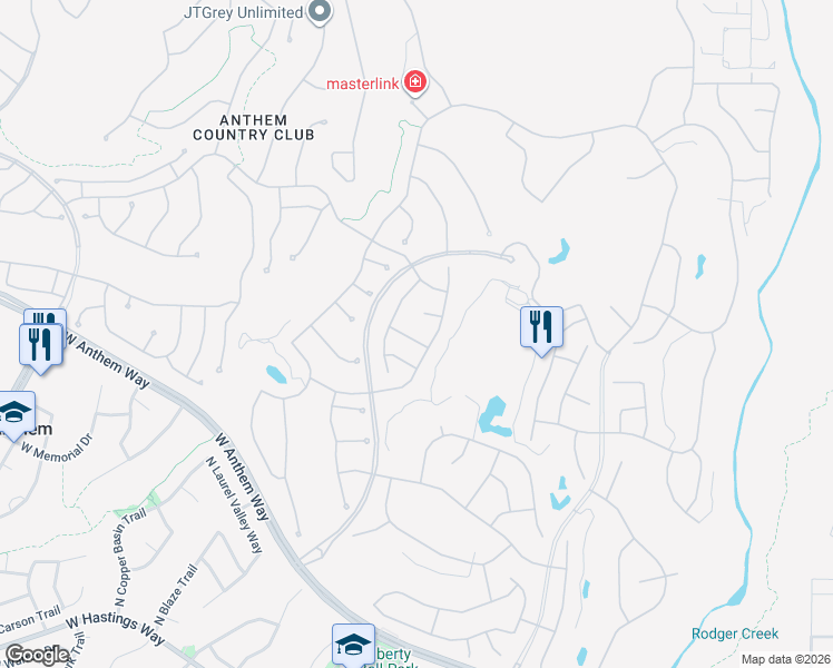 map of restaurants, bars, coffee shops, grocery stores, and more near 1820 West Eastman Drive in New River