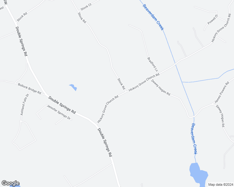 map of restaurants, bars, coffee shops, grocery stores, and more near 671 Hickory Grove Church Road in Monroe