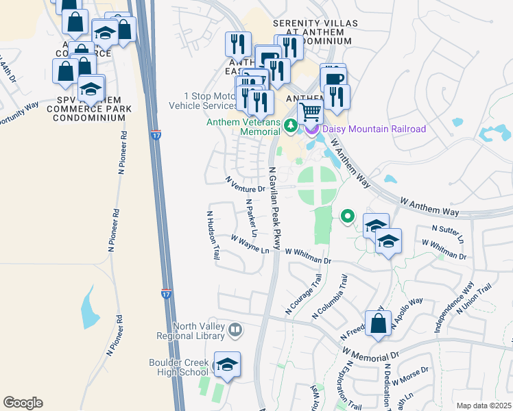 map of restaurants, bars, coffee shops, grocery stores, and more near 3649 West Medinah Court in Phoenix