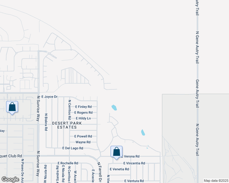 map of restaurants, bars, coffee shops, grocery stores, and more near 2683 Desert Breeze Way in Palm Springs