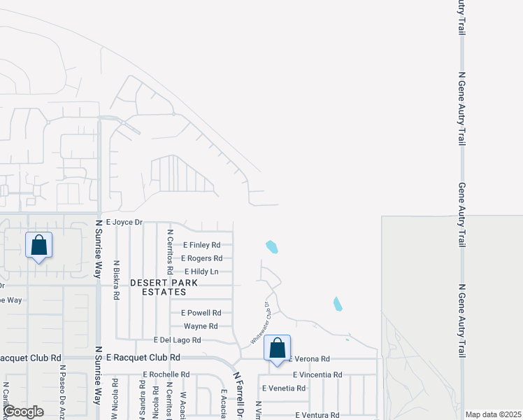 map of restaurants, bars, coffee shops, grocery stores, and more near 2635 Desert Breeze Way in Palm Springs