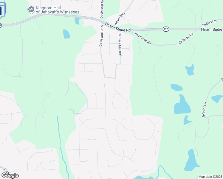 map of restaurants, bars, coffee shops, grocery stores, and more near 200 Settlers Ridge Lane in Hiram