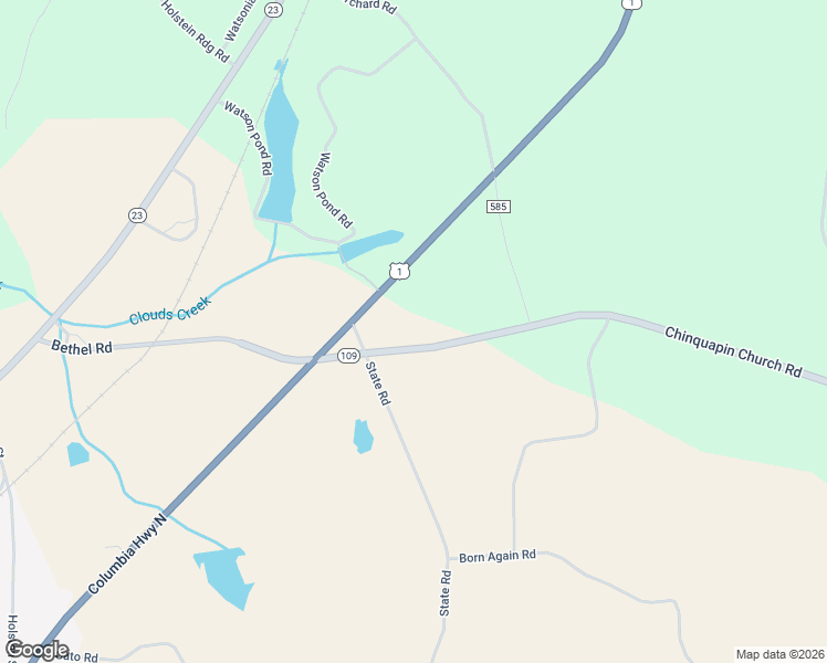 map of restaurants, bars, coffee shops, grocery stores, and more near 1027 State Highway 109 in Batesburg-Leesville