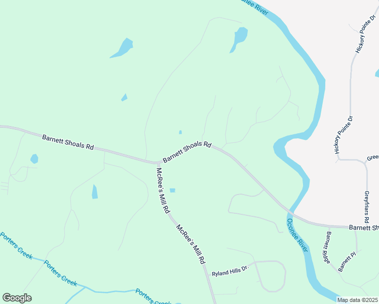 map of restaurants, bars, coffee shops, grocery stores, and more near 3310 South Barnett Shoals Road in Watkinsville