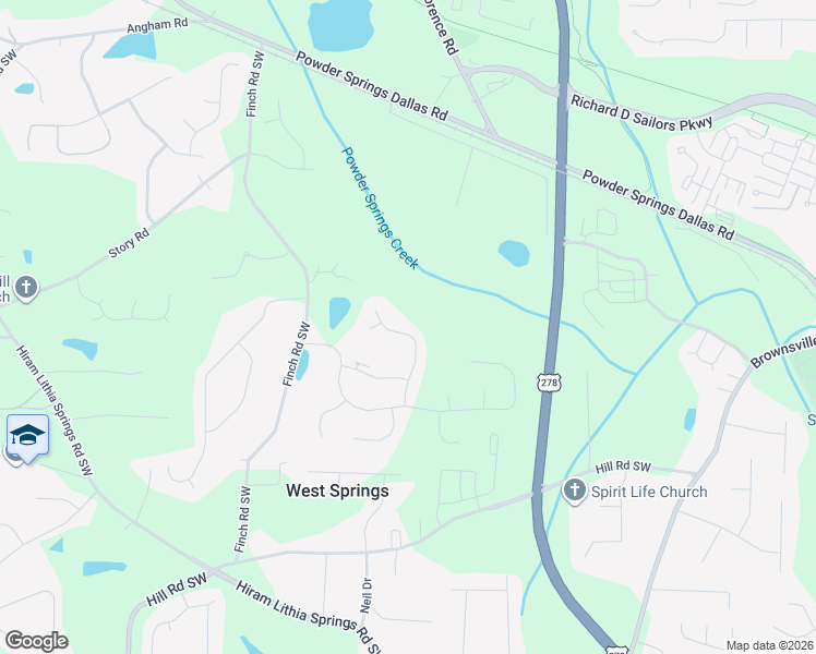 map of restaurants, bars, coffee shops, grocery stores, and more near 3895 Heritage Oaks Drive Southwest in Hiram