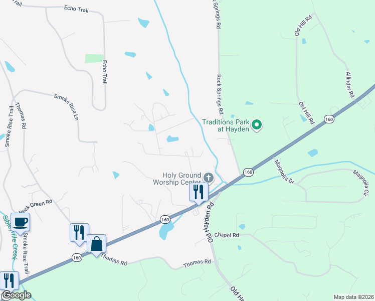 map of restaurants, bars, coffee shops, grocery stores, and more near 240 Tumblin Road in Warrior