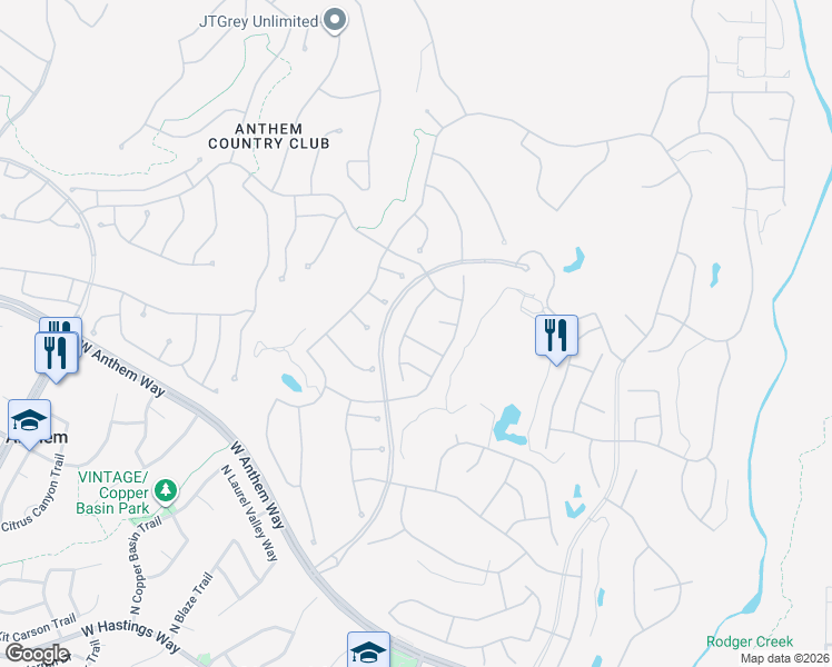 map of restaurants, bars, coffee shops, grocery stores, and more near 1820 West Eastman Drive in New River