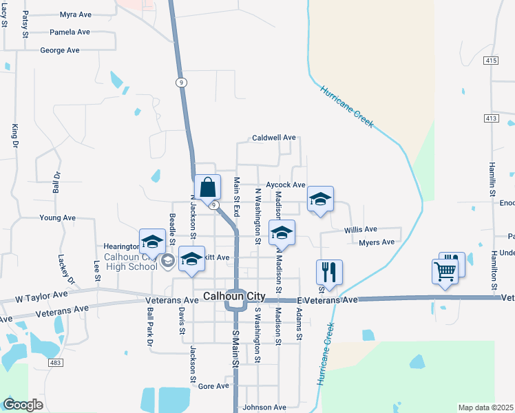 map of restaurants, bars, coffee shops, grocery stores, and more near in Slate Springs