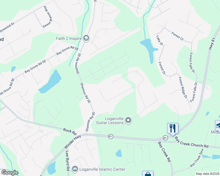 map of restaurants, bars, coffee shops, grocery stores, and more near 3335 Holly Stand Court in Loganville