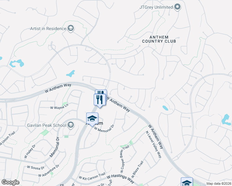 map of restaurants, bars, coffee shops, grocery stores, and more near 2351 West Firethorn Way in New River