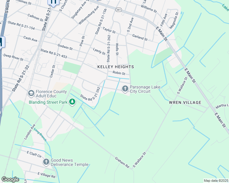 map of restaurants, bars, coffee shops, grocery stores, and more near 539 Laurel Street in Lake City
