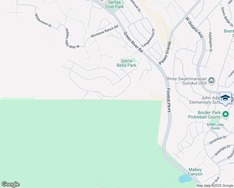 map of restaurants, bars, coffee shops, grocery stores, and more near 2493 Sierra Bella Drive in Corona