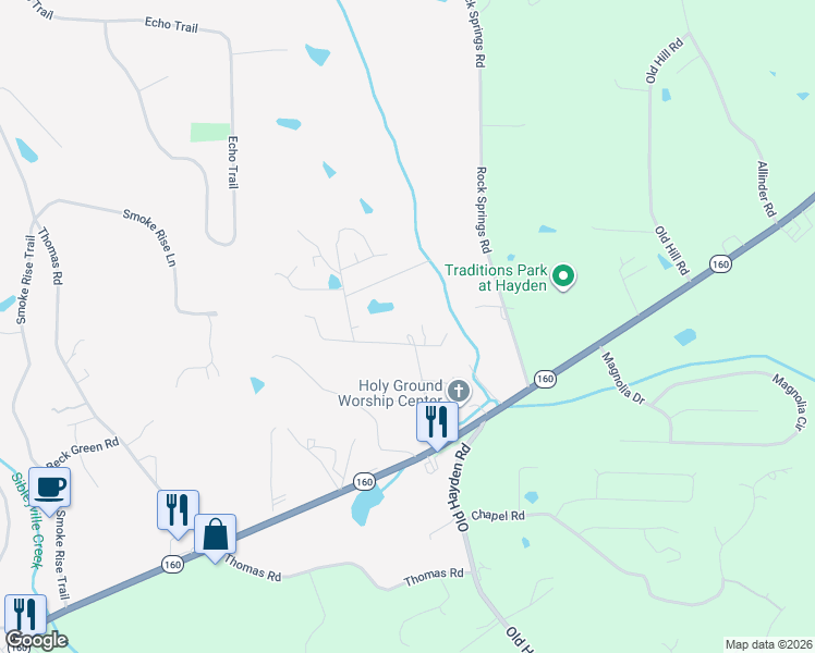 map of restaurants, bars, coffee shops, grocery stores, and more near 240 Tumblin Road in Warrior