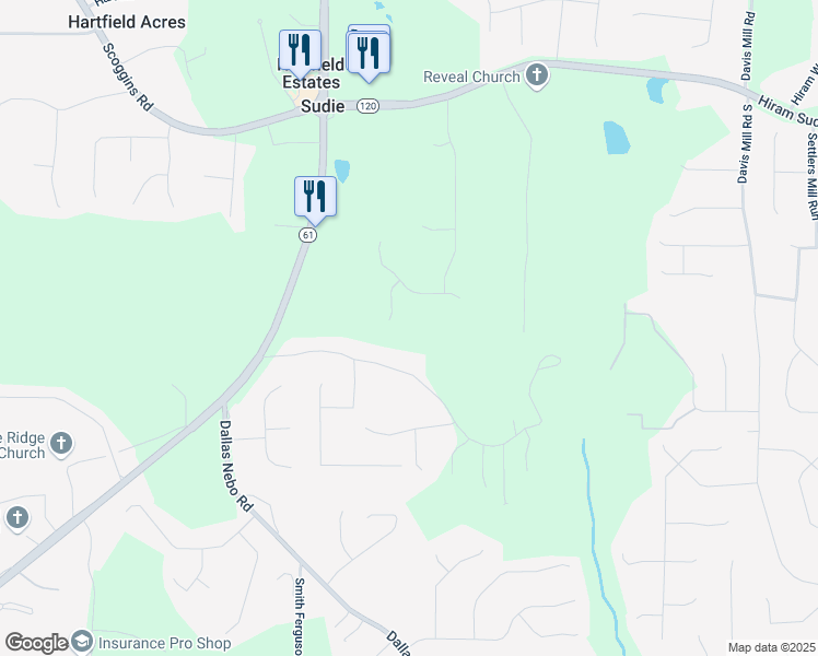 map of restaurants, bars, coffee shops, grocery stores, and more near 329 Campground School Road in Dallas