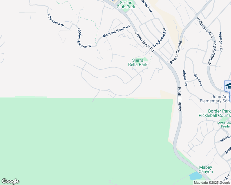 map of restaurants, bars, coffee shops, grocery stores, and more near 2575 Sierra Bella Drive in Corona